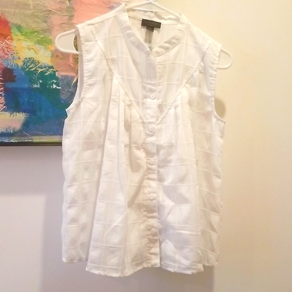 Current Air from Anthropologie button down sleeveless blouse - Picture 1 of 3
